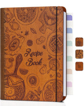 ikedas Woodcover Blank Recipe Book cover showing durable, heirloom-ready design