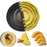 4-in-1 Tortilla Sealer & Taco Crimper – Multi-Size 10/8/6/4 Inch Tortilla Folder Maker with Shark Teeth Edge, Leak-Proof & Dishwasher Safe for Burritos, Dumplings, Pastries (10+8+6+4 Inch)