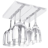 DESONAUT 2 Pcs Wine Glass Holder Under Shelf or Cabinet Punch-free,Stemware Rack Glassware Drying Storage Hanger for Kitchen,Bar and Restaurant (White)