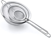 Proto Future Strainer Set Fine Mesh – Premium 304 Stainless Steel (18/8) – 8″, 5.5″ and 3.3″ Sturdy Kitchen Strainers (S