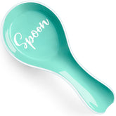 Turquoise Spoon Rest for Stove Top, DAYYET Ceramic Teal Large Spoon Holder, Spoon Rest for Kitchen Counter, Spatula Holder Utensil Rest for Ladles, Tong, Teal Kitchen Decor and Accessories