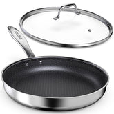 Imarku 12in non-stick frying pan provides easy food release for quick weeknight sautéing.