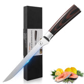 Imarku boning knife 6in blade close-up for precise deboning and clean cuts