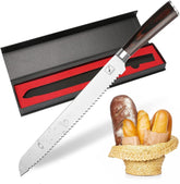 Imarku bread knife serrated edge enables clean crust cutting.