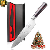 Imarku chef knife 8 inch blade close-up highlights sharp edge for precise chopping
