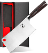 Imarku cleaver 7-inch blade close-up highlighting sharp edge for precise chopping.