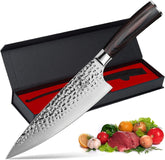 imarku Damascus 8-Inch chef knife blade with ultra sharp edge for precise slicing
