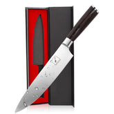 imarku Japanese Chef Knife 8-Inch blade close-up showing sharp edge for precise slicing.