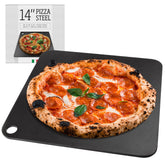 IMPRESA pizza stone steel plate evenly distributes heat for a crispy crust