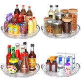 Incostar clear lazy susan 9-25 inch top view for compact counter storage.