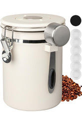 INFTYLE coffee canister front view with airtight lid keeps coffee fresh