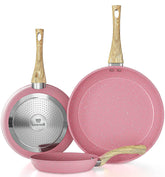 Innerwell pink 8in egg pan with nonstick coating for easy omelets.