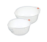 Inomata rice washing bowl set for soaking rice, easy prep before cooking.