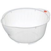 Inomata rice washing bowl with side drainer for fast rinsing before cooking
