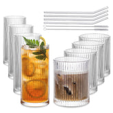 INSETLAN highball glasses 12 oz ideal for cocktails and iced beverages.