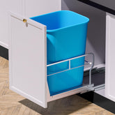 Insputer pull-out under-cabinet trash can with soft-close slides for quiet operation