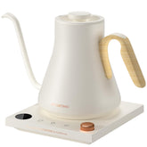 INTASTING electric kettle gooseneck spout close-up enhances precise pour control.