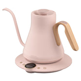INTASTING Gooseneck Kettle in petal pink front view for precise pour-over brewing