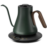 INTASTING gooseneck kettle spout closeup shows precise pour control for even extraction.
