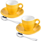 IonEgg porcelain espresso cup with yellow saucer set for a bright morning ritual