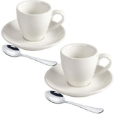 ionEgg porcelain espresso cup with saucer for elegant morning espresso service.
