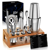 IOV Mixology Bartender Kit on stand organized tools for home bartending