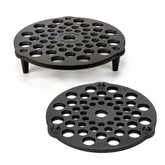 IPROUDER cast iron trivet 8-inch two-piece set elevates food above heat for even cooking.
