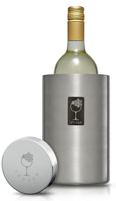 IPUJAN wine chiller bucket silver front view keeps a 750ml bottle cool