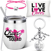 Irenare pink cheerleader tumbler 12 oz with straw for on-the-go hydration.