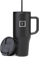 IRON °FLASK Co-Pilot mug with straw lid for spill-free sipping on the go