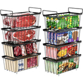 iSPECLE Freezer Organizer Bins 8-pack stacked setup helps maximize space and quick access
