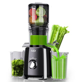 IUIPI cold press juicer with XL feed chute for whole fruits and greens, saves prep time.