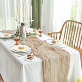 IVAPUPU cheesecloth table runner 10ft nude boho decor for weddings