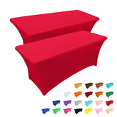 IVAPUPU tablecloth 6ft rectangular red on banquet table for a polished event look.