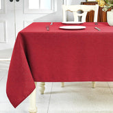 IVAPUPU textured linen tablecloth rectangle 52x70 with folded border for a polished dining look
