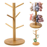 Ivyu scrunchie holder stand in bamboo keeps hair ties organized and accessible