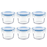 Iyulania glass containers show clear 7 oz jars with airtight lids for meal prep.