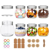 Jaisie.W 8oz mason jar with silver lids and bands for airtight storage.