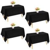 JALANCY 4-pack rectangle tablecloths in black for weddings and buffets