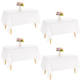 JALANCY rectangle tablecloth 60x102 white draped neatly for elegant dining.