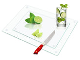 JAMBALAY tempered glass cutting board 12x16 surface, ideal for prep and hot-pot protection