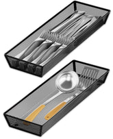 Jane Eyre kitchen drawer organizer with silverware tray keeps drawers tidy and accessible.