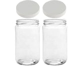 JARMING COLLECTIONS 32oz wide-mouth glass jar for quick filling and effortless cleaning.