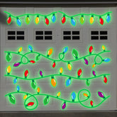 JarThenaAMCS Christmas magnets with light bulbs decorate doors and fridges.