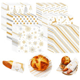 JarThenaAMCS wax paper with silver snowflake pattern for greaseproof deli wrapping and festive presentation