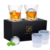 JDGOME whiskey glass set with two crystal bourbon glasses for refined sipping.