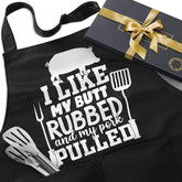 JDNFYGX Funny BBQ Apron with pockets keeps tools and phone within reach during grilling.