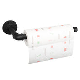 Jeasor industrial iron pipe paper towel holder wall mount in black for kitchen