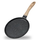 JEETEE crepe pan with 9.5-inch grey top view for easy crepes
