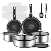 JEETEE 8-inch frying pan with tri-ply design for even browning.
